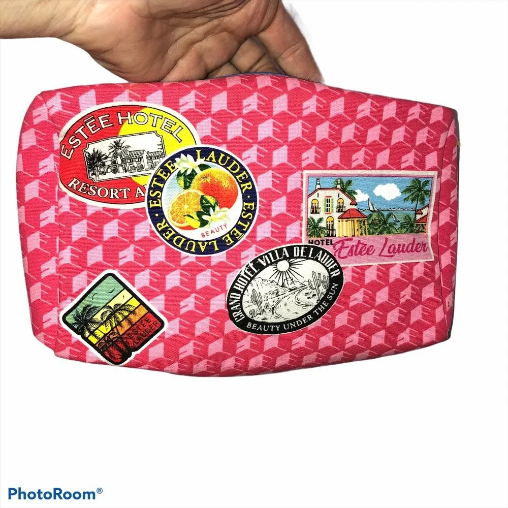 Estee Lauder NEW vintage Postcard Travel Makeup Bag